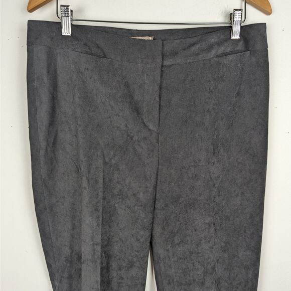 J. McLaughlin Black Textured Faux Suede Straight Leg Dress Pants Size 12 - Picture 2 of 8